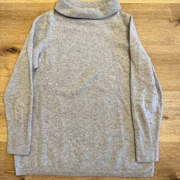 Talbots Women's Medium Pure Cashmere Sweater Heather Gray Turtleneck Top - Picture 4 of 10